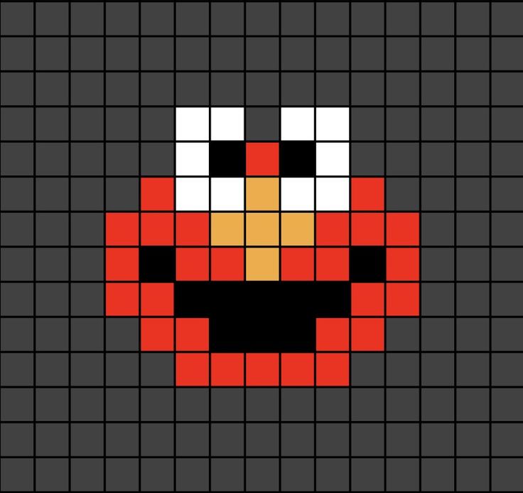 A small pixel art template of Elmo's face. Pixel Art Sesame Street, Sesame Street Pixel Art, Elmo Perler Beads, Sesame Street Perler Beads, Cute Pixel Art Grid Easy, Pixel Art Small Cute, Small Pixel Art Grid, Pixel Art Tiny, Tiny Perler Bead Patterns