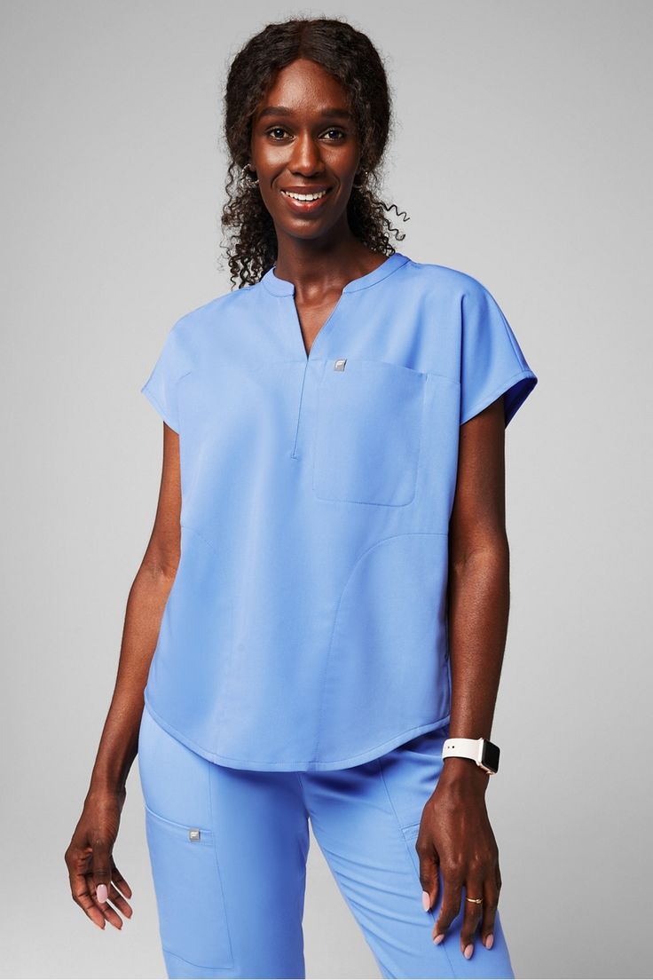 Evolve Scrub Top Fabletics Ceil Blue female Activewear >> Scrubs >> Tops >> Product Feed MotionTech regular 4-Way Stretch/Breathable/Hidden Pockets/Lightweight Feel Ceil Blue Scrubs, Dental Aesthetics, Female Activewear, Scrubs Outfit, Scrubs Uniform, Scrub Life, Scrubs Nursing, Womens Scrubs, Scrub Sets