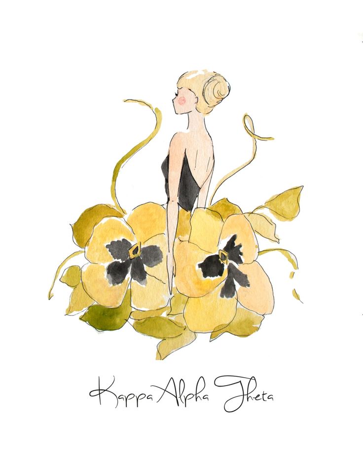 a watercolor and ink drawing of a woman standing in front of flowers with the words, happy alke plate