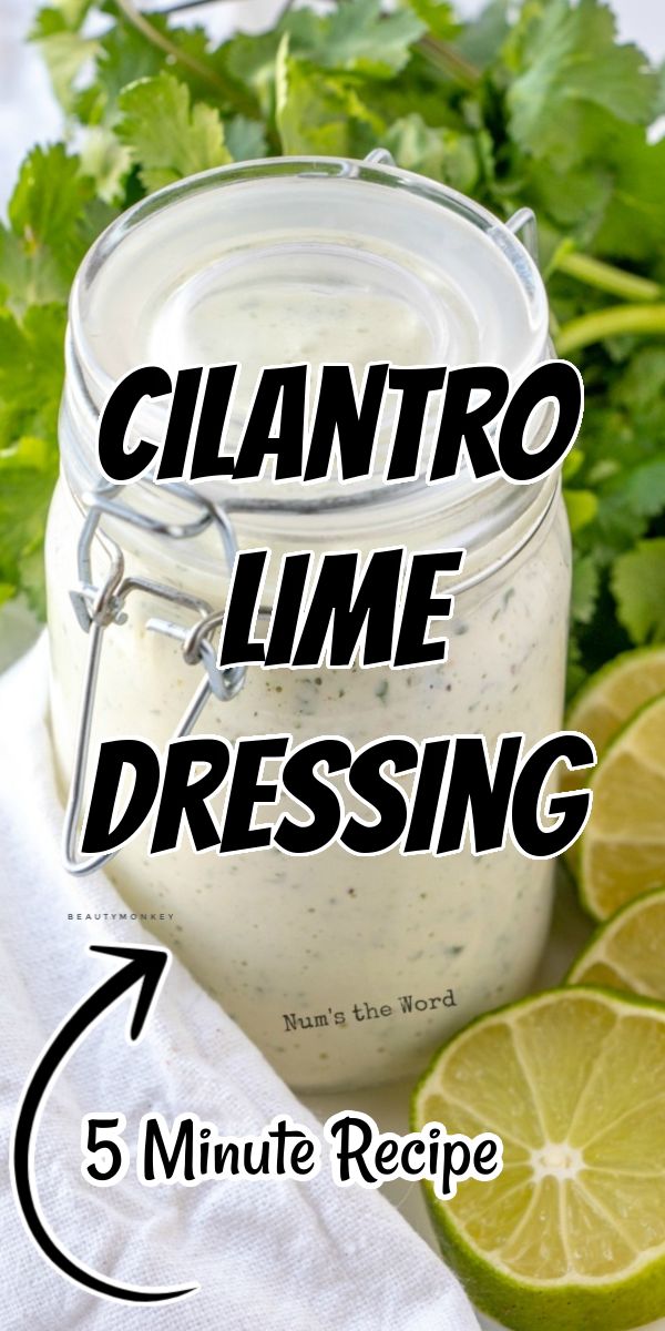 cilantro lime dressing recipe in a jar