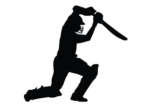 a silhouette of a baseball player holding a bat