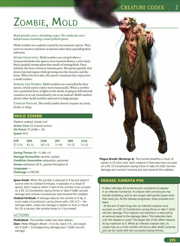 the zombie character is depicted in this brochure, which includes information on how to use