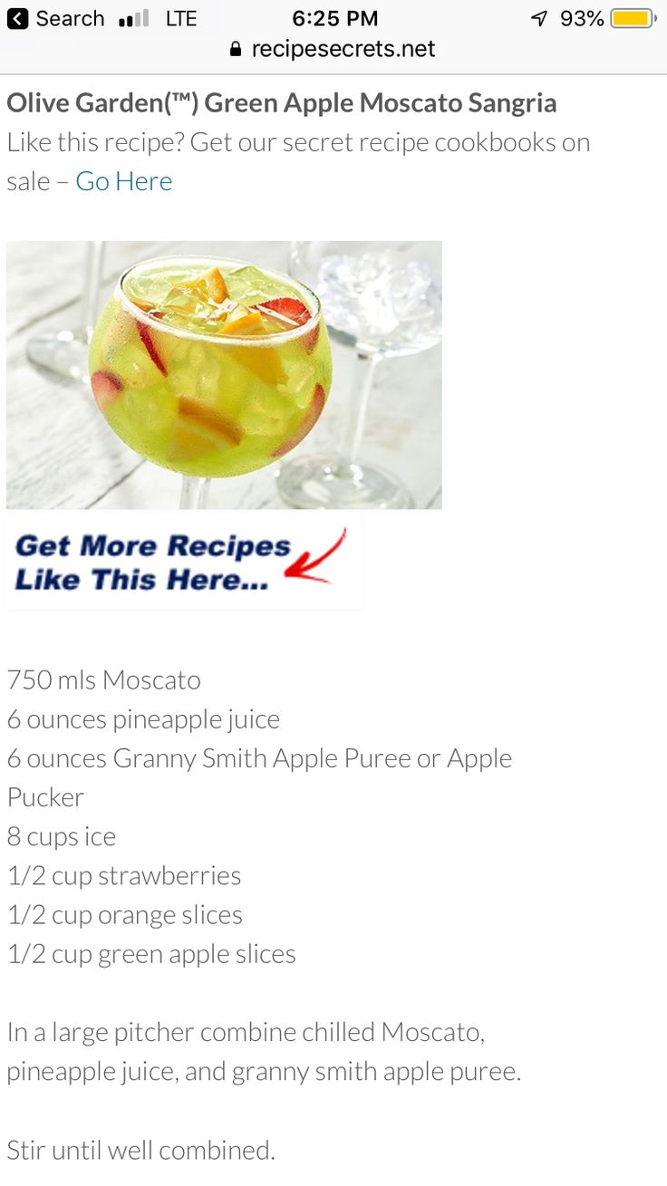 the recipe for this drink is shown on an iphone