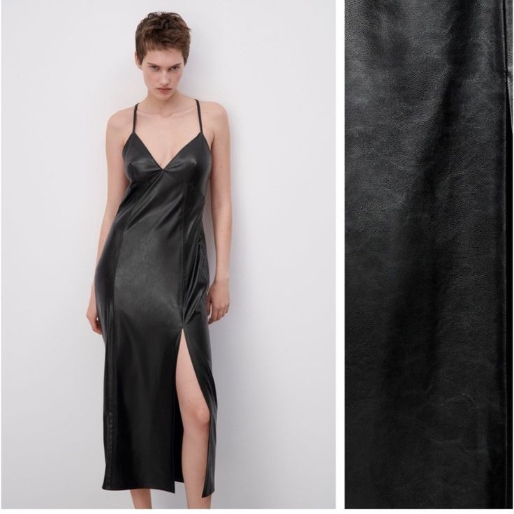 Nwot Im So Inlove With This Dress But It Doesn’t Fit Me Chic Evening Slip Dress For Fall, Midi Slip Dress For Date Night In Fall, Chic Slip Dress For Fall Date Night, Fall Midi Slip Dress For Date Night, Fall Midi-length Slip Dress For Date Night, Black Midi Length Slip Dress, Black Midi Length Slip Dress For Casual Wear, Chic Black Sheath Maxi Dress, Black Knee-length Slip Dress For Date Night