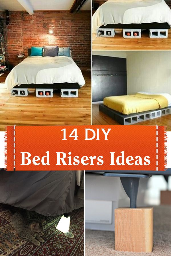 Diy Bed Risers How To Make, How To Raise Bed Frame Diy, How To Make Your Bed Taller, How To Raise Your Bed Higher For Storage, Raise A Bed Frame, Bed Lifters Diy, How To Raise Bed Frame Higher, Diy Boxspring Bed Frame, Diy Bed Risers Easy