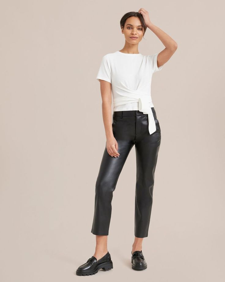 Jude Cropped Wrap Blouse  |  Modern Citizen Fitted High Waist Tops For Workwear, Fitted Cropped Top With Twist Front, Chic Tie Waist Top For Night Out, Versatile Fitted Wrap Top For Workwear, Fitted Spring Bottoms With Cropped Hem, Fitted Cropped Bottoms For Spring, Chic Cropped Top With Twist Front, Versatile Fitted Wrap Top With Tie Waist, Chic Fitted Top With Faux Wrap