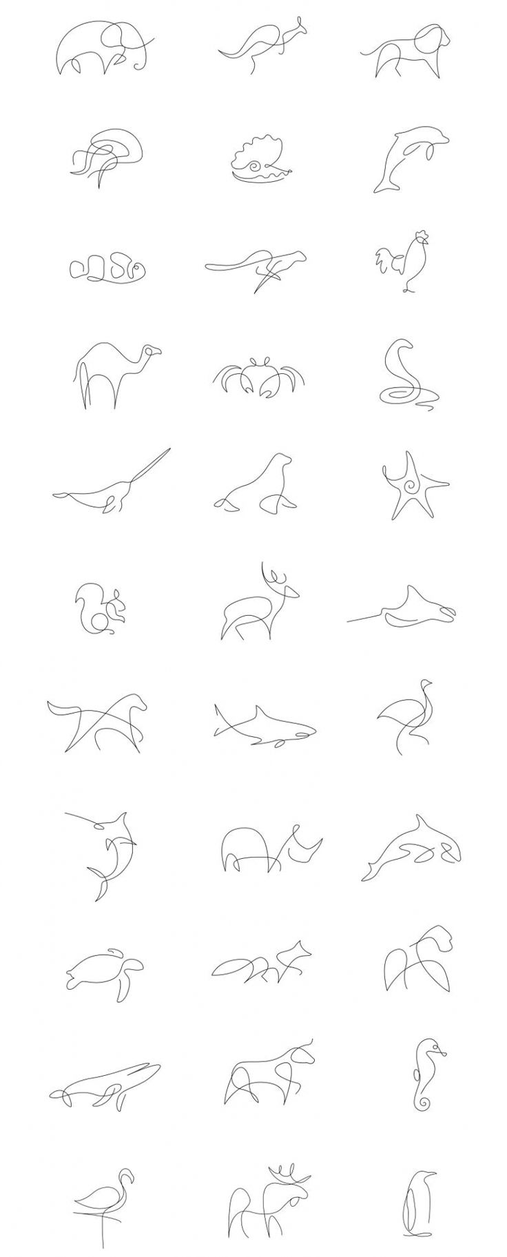 an image of different types of animals drawn on paper