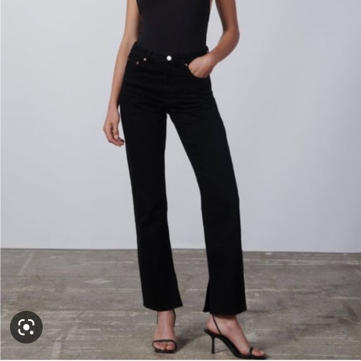 Nwot Selling Only Bc It Is Too Big Straight Leg No Flaws Pure Black, No Fading, No Flaws Slim Denim, Pure Black, Denim Color, Colored Denim, Straight Leg, Women Jeans, Zara, Pure Products, Women Shopping