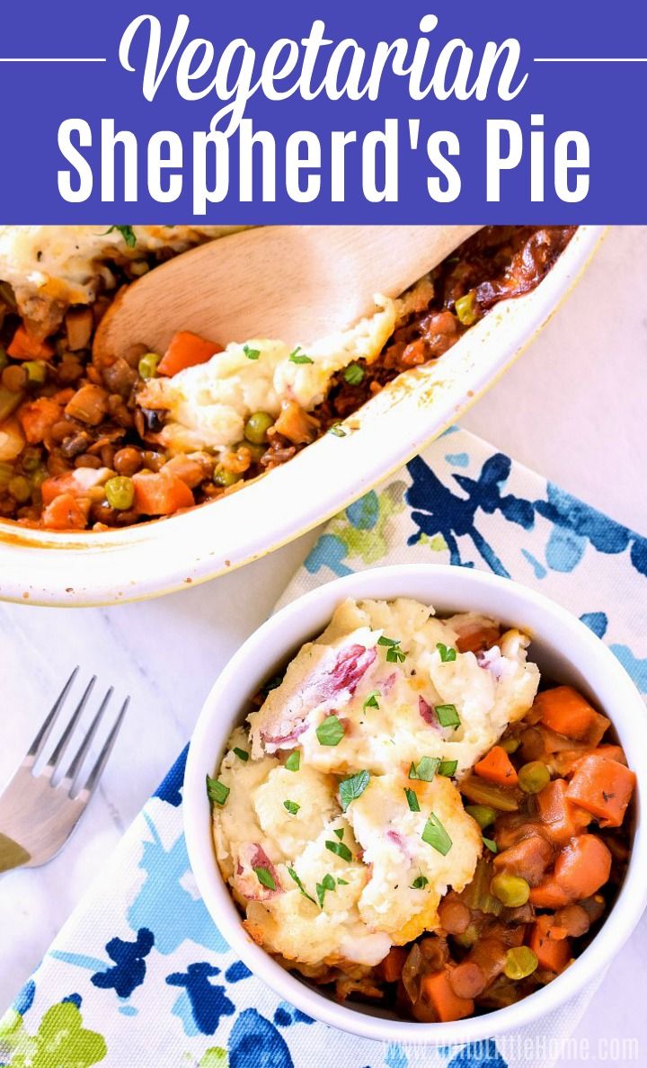 this vegetarian shepherd's pie is loaded with vegetables and topped with mashed potatoes