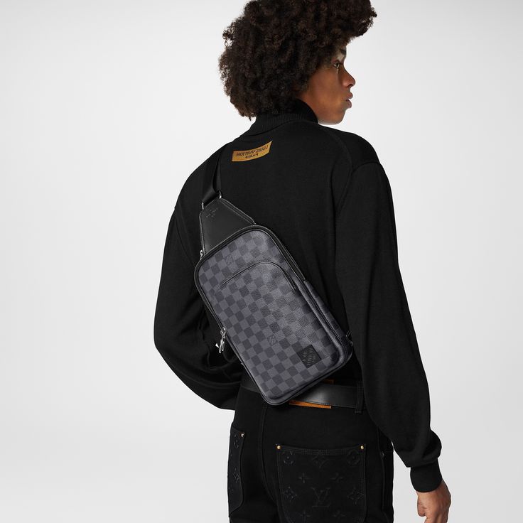 LOUIS VUITTON® - Avenue Slingbag Nm - Graphite Louis Vuitton Outdoor Sling Bag, Lv Sling Bag, Neverfull Damier Ebene, Belt Bag Outfit, Crossbody Bag Outfit, Louis Vuitton Neverfull Damier, Louis Vuitton Paris, Louis Vuitton Crossbody Bag, Louis Vuitton Official Website