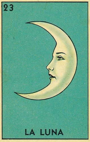 a postage stamp with the face of a woman's head and crescent moon on it