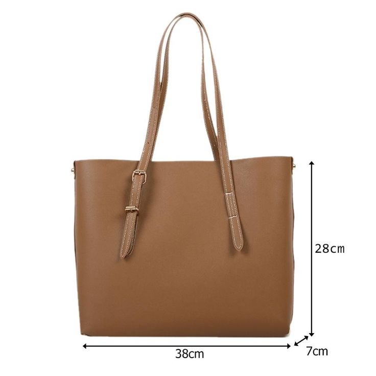 Introducing the BB Women Leather Large Capacity Handbag, a chic and practical accessory designed to complement your lifestyle. With dimensions of 38028070mm, this handbag offers ample space, making it an ideal choice for various occasions, including business meetings, casual outings, daily activities, shopping sprees, or travel adventures. The single shoulder strap enhances its versatility, allowing you to carry it elegantly over your shoulder or as a stylish tote. Available in a selection of classic colors – Light Brown, Dark Brown, Camel, and Black – this handbag caters to different style preferences. Its horizontal square shape and solid color pattern add a touch of sophistication, making it a go-to accessory for fashion-forward women who value both style and functionality. Key Features New Years Sales, Square Pattern, Women Leather, Types Of Fashion Styles, Fashion Games, Color Patterns, Light Brown, Different Styles, Accessories Design