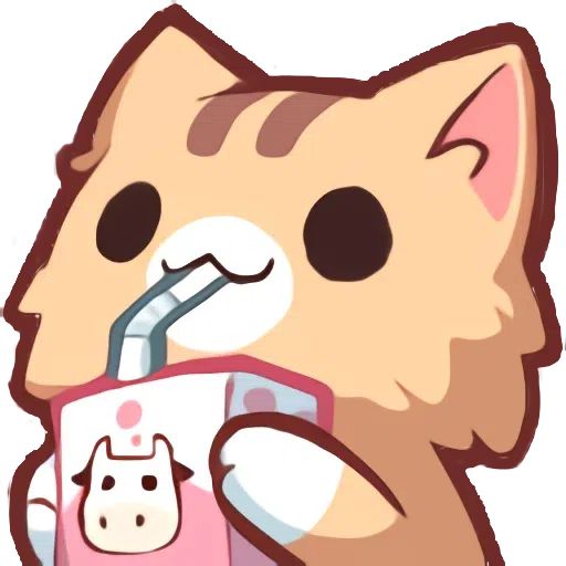 a cat with a drink in it's mouth and a straw in its mouth