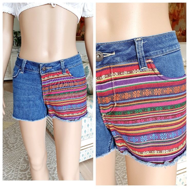 denim shorts Vintage 90's Women's Clothing denim womens shorts sister gift Jean Shorts L Summer shorts Booty shorts cutoffs  Abstract shorts Ready to ship. MATERIAL : 95% coton  waist: ( 80 cm ) 31.5" HIP ( 96 cm ) 37.8" length: ( 25 cm ) 10"   Size  29 NOTE The color on the pictures may vary due to monitor settings and light reflections.   We appreciate your patience. Thank you so much for looking at my works! Please do not hesitate to contact with me for any questions. See you. Summer Jean Shorts With Built-in Liner, Beach Jean Cutoff Shorts With Built-in Shorts, Denim Jean Shorts For Festival, Denim Shorts For Summer Festival, Summer Festival Denim Shorts, Trendy Cotton Jean Shorts For Festival, Denim Cutoff Shorts For Festivals, Cutoff Denim Shorts For Festival, Multicolor Cutoff Jean Shorts For Summer