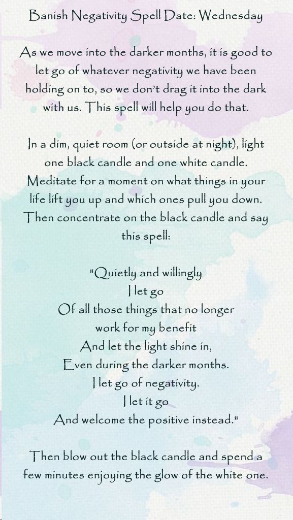 Banishing Negativity Spell, Spells For Wednesdays, Black Candle Protection Prayer, Banishing Candle Spell, Feel Better Spell, Banish Negativity Spell, Black Candle Banishing Spell, White Candle Cleansing Spell, Black Candle Magic Spell