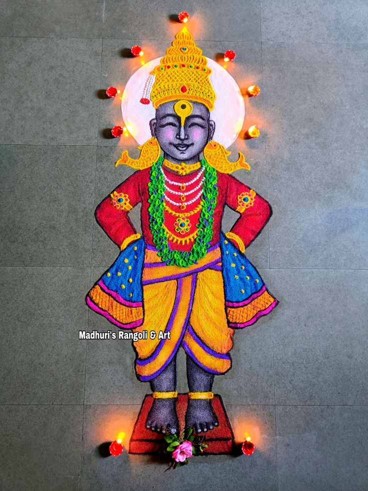 an image of the god ganeshi with lights on it's face and body