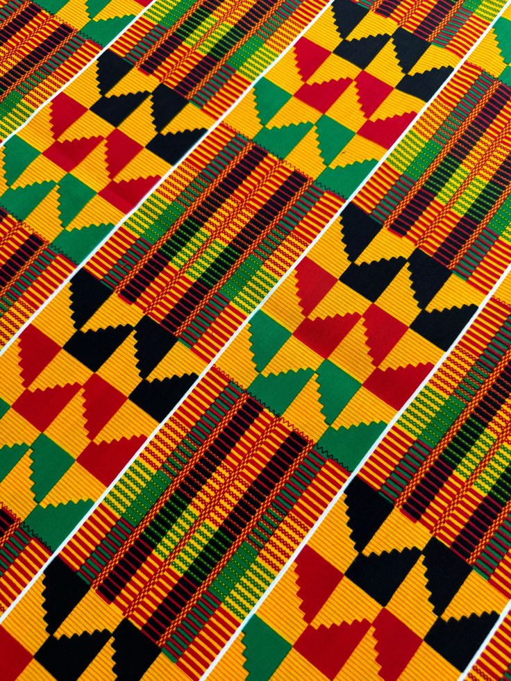 African Kente Print Fabric. Perfect for crafting, quilting, headwraps and making masks. 100% Cotton. 45” Width. Sold by the yard. Kente Cloth Patterns Ghana, Kente Cloth Designs, African Fabric Patterns, Kente Designs, Kente Pattern, Culture Wall, Kente Fabric, Kente Print, African Pattern Design