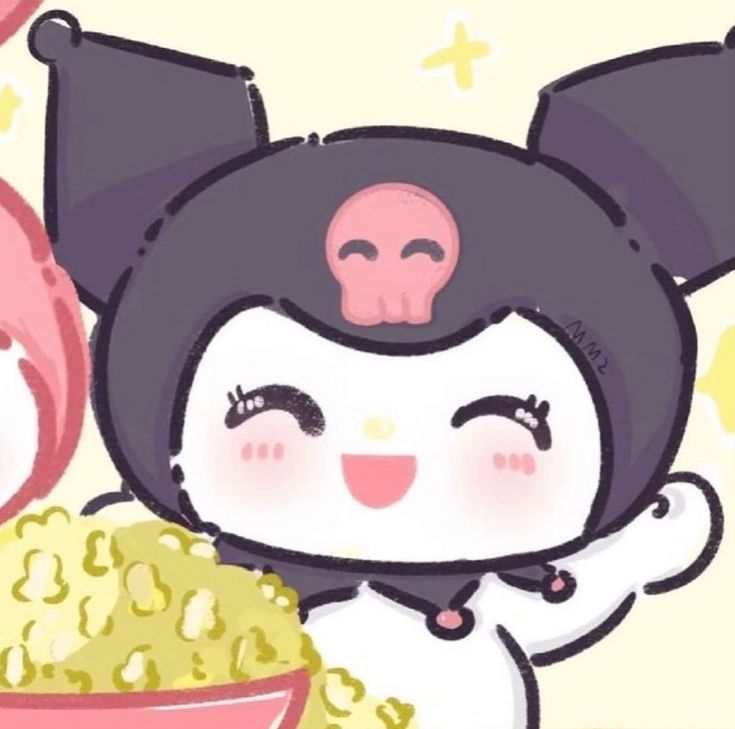 two cartoon characters are eating popcorn together