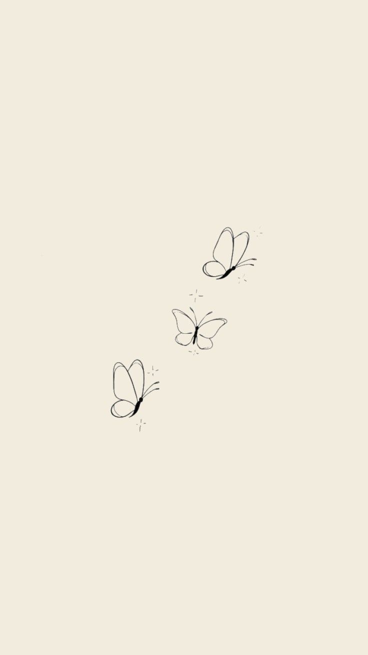 two butterflies flying in the sky on a white background with black lines and small dots