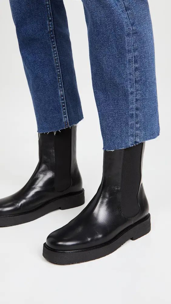 STAUD Palamino Boots | Shopbop Statement Sandals, Black Plum, Shoe Wishlist, Suede Chelsea Boots, Black Gums, Heel Caps, Black Chelsea Boots, Leather Chelsea Boots, Brown Leather Boots