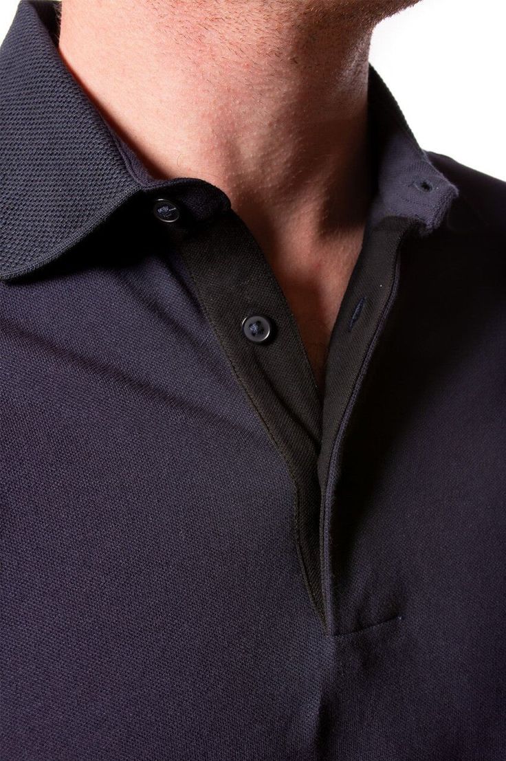 Introducing our Men's Navy Luxury Polo. The 100% cotton short sleeve polo with a knit collar and banded sleeves is perfect for a day on the links, dinner, or just for going into the office. This polo is designed for a classy look for whatever occasion. Navy Polo Shirt For Work, Black Short Sleeve Polo Sweater For Work, Navy Formal Polo Shirt, Formal Cotton Polo Shirt With Johnny Collar, Formal Short Sleeve Cotton Polo Shirt, Formal Collared Cotton Polo Shirt, Formal Polo Shirt With Placket, Cotton Polo Shirt With Placket For Business, Semi-formal Cotton Polo Shirt