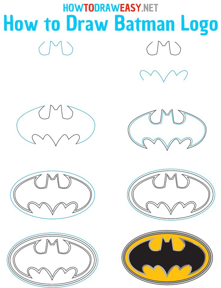 how to draw batman logos for kids