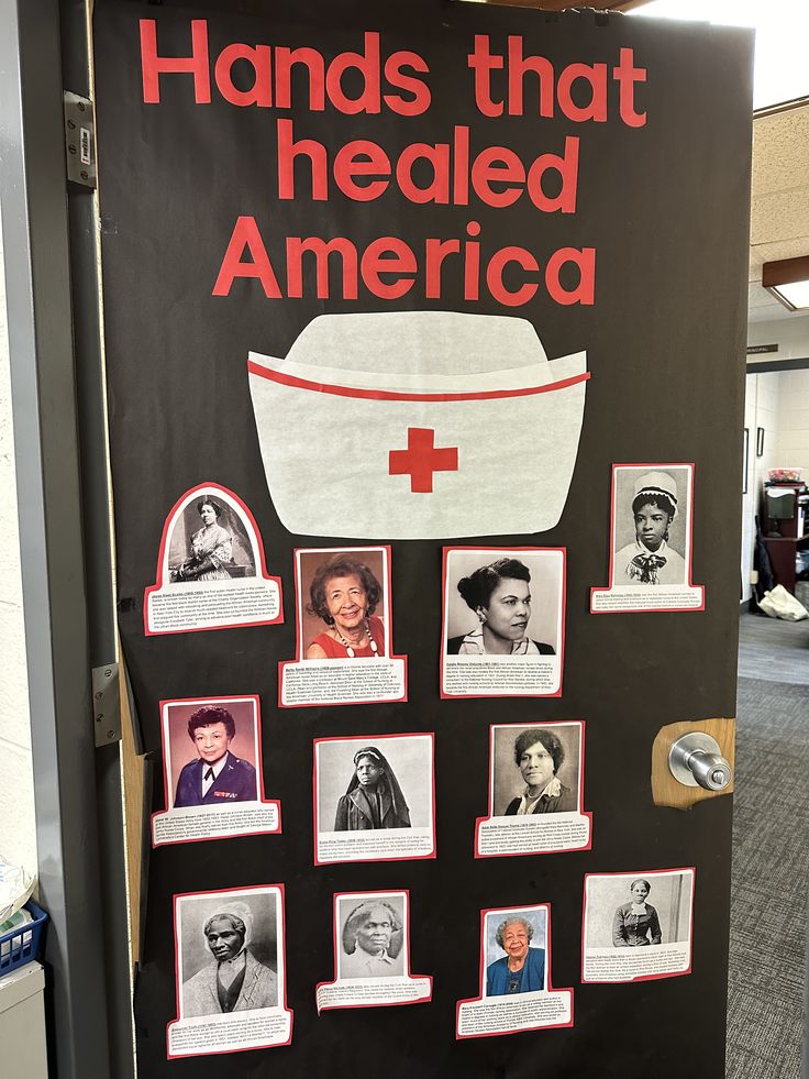 a poster with pictures of nurses and their names on it