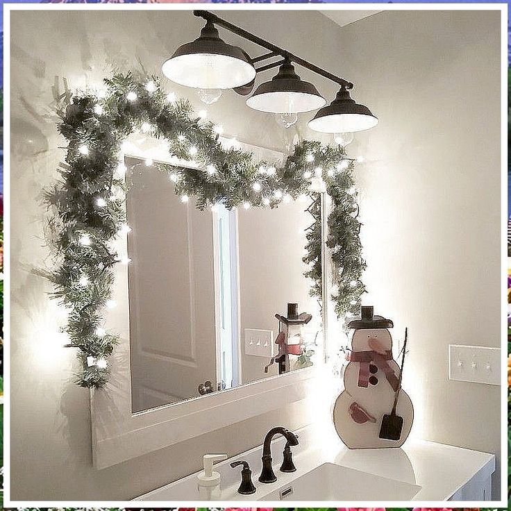 Winter Home Decor Bathroom - Be Awesome - Stop Searching! Get all your needs met from one of the leading online retailers. Christmas Bathroom Mirror Decorations, Snowman Bathroom Decor, Simple Christmas Bathroom Decor, Christmas Restroom Decor, Christmas Bathrooms, Winter Bathroom Decor, Christmas Decor Bathroom, Bathroom Christmas Decor, Holiday Bathroom Decor