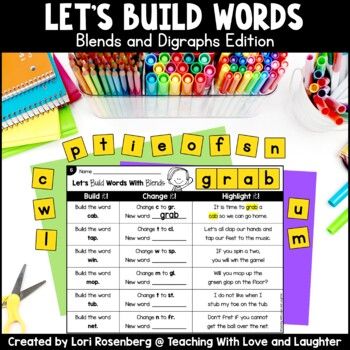 let's build words blends and digrash edittion for the classroom