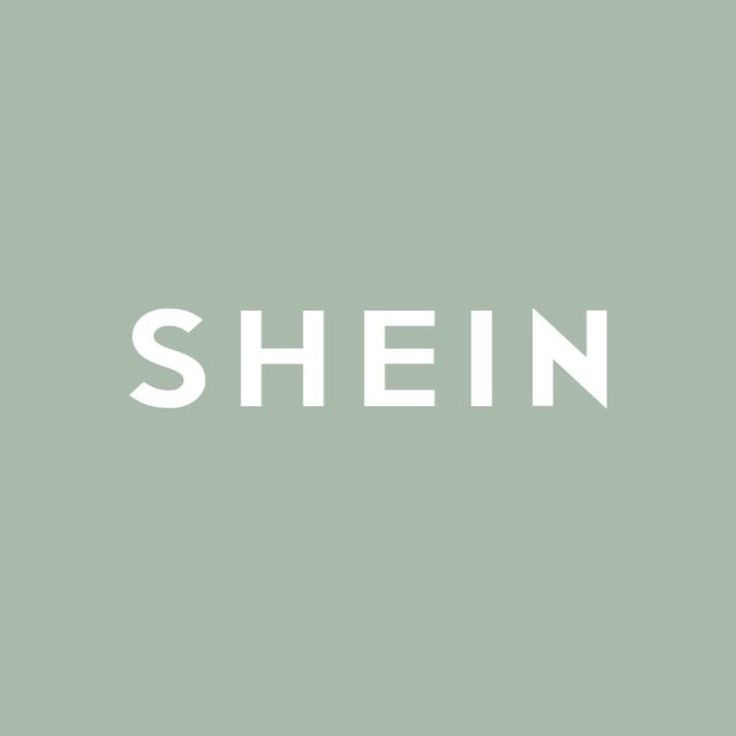 the word shein in white on a green background