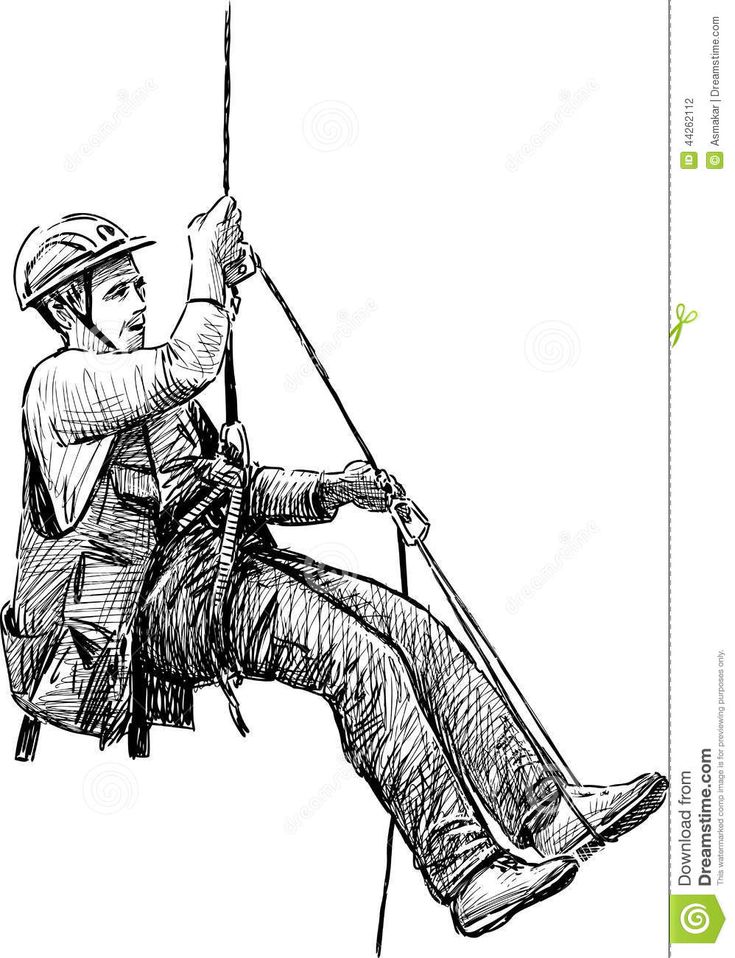 a man on a zip line royalty illustration