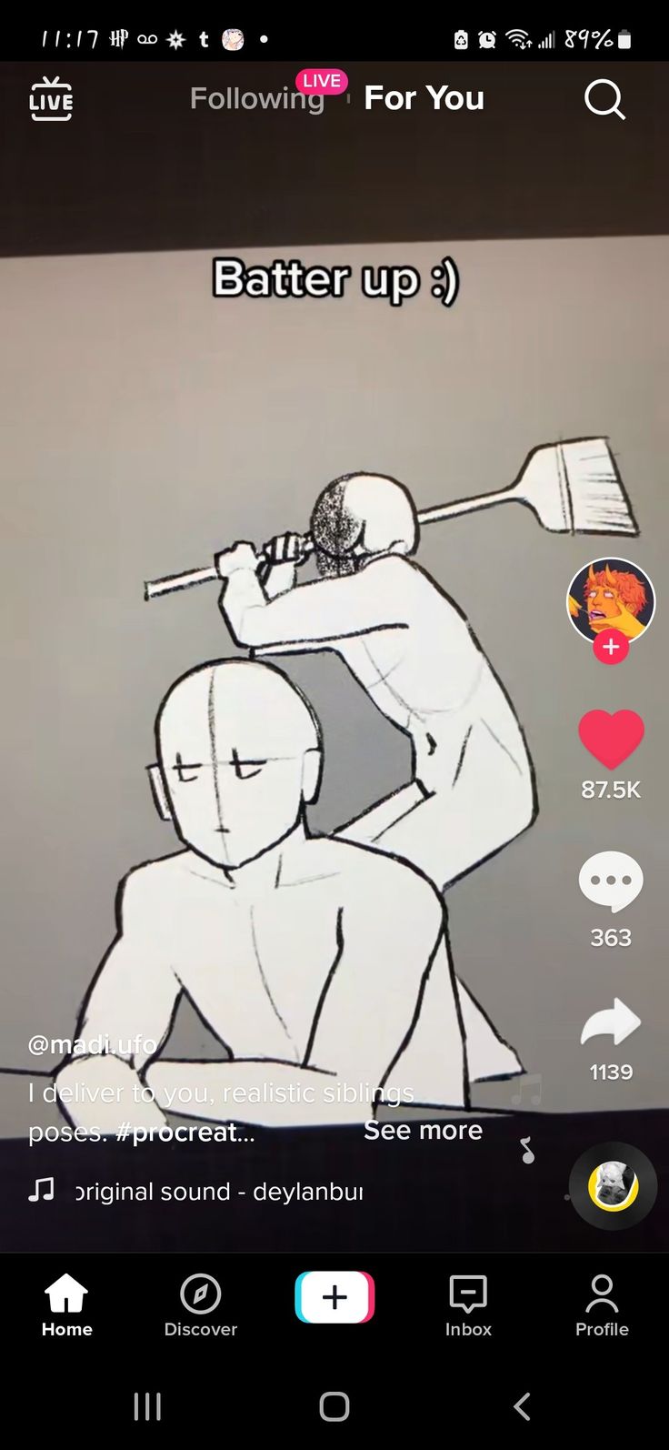 a drawing of two men playing golf on an iphone screen with the text, batter up 3