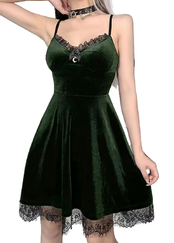 PRICES MAY VARY. Elevate your style with our gothic dress. Designed for women and girls who love grunge dress, cottagecore dress, fairy dress, lolita dress and emo dresses, this gothic dress is a perfect addition to your wardrobe. Grunge dress made with a blend of 95% Polyester and 5% Spandex, our cottagecore dress offers a comfortable and flexible fit. The velvet fabric adds a touch of luxury, while the long sleeve, lace design keeps you cool and stylish. This fairy dress features a slim silhou Goth Dress Aesthetic, Alt Dresses, Black Goth Dress, Black Gothic Dress, Vintage Velvet Dress, Dress Fairy, Punk Dress, Emo Dresses, Grunge Dress