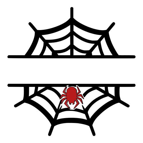 two spider webs on top of each other in front of a white background with black lines