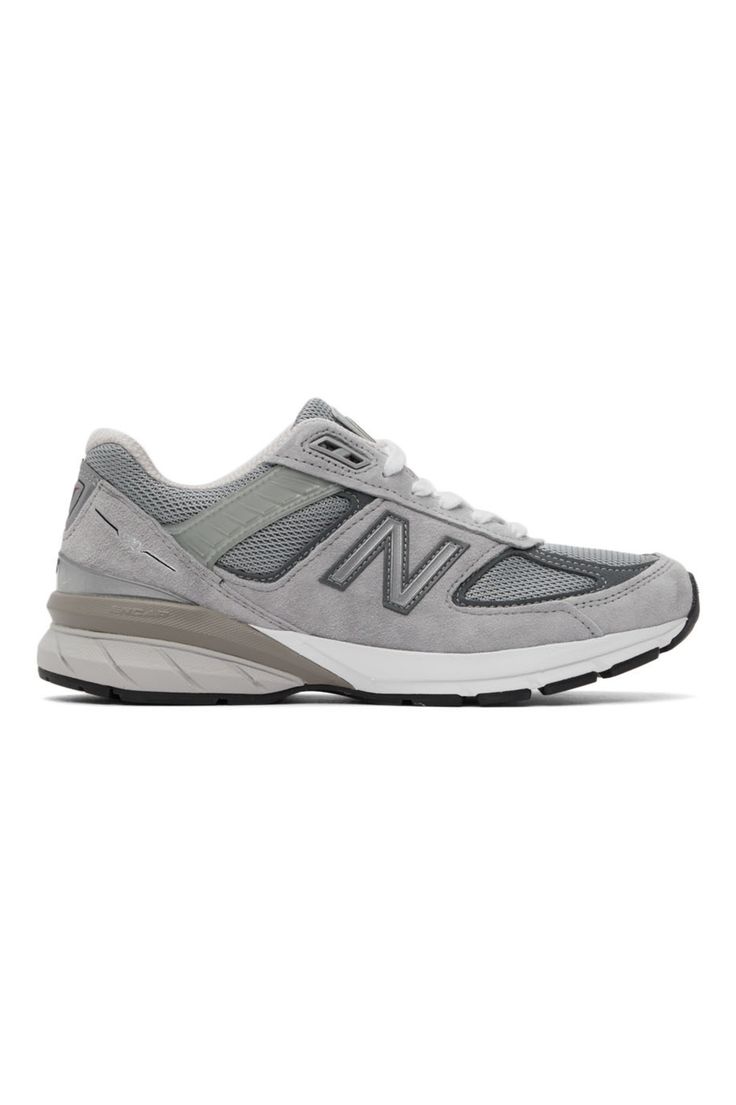 New Balance: Grey Made in US 990 v5 Sneakers | SSENSE New Balance For Women, New Balance Grey, Most Comfortable Sneakers, New Balance Gray, New Balance Outfit, Mesh Sneakers, Cozy Gift, New Balance Sneakers, Comfortable Sneakers