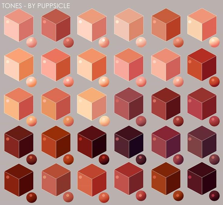 an array of different shapes and sizes of cubes in shades of orange, pink, red