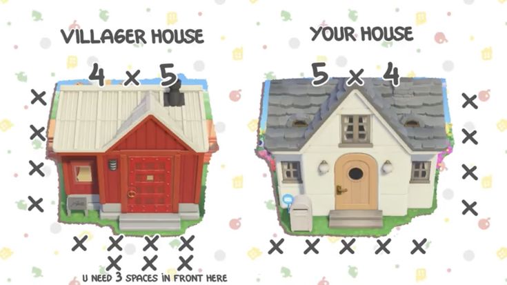 two houses with different roof styles and numbers