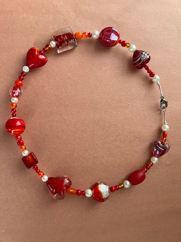 Red Hearts Beaded Necklace! Made in Connecticut :) Charm Necklaces, Red Hearts, Heart Beads, Red Heart, Connecticut, Charm Necklace, Necklace Etsy, Selling On Etsy, Necklace Lengths