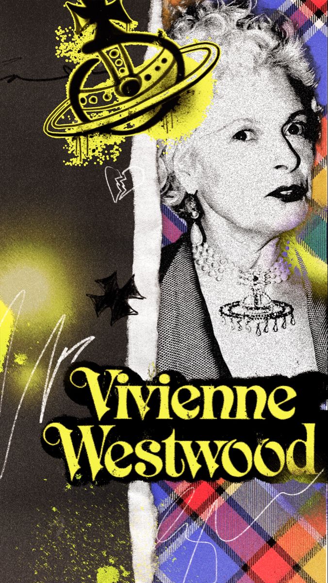 a poster with the words viviene westwood on it and an image of a woman's face