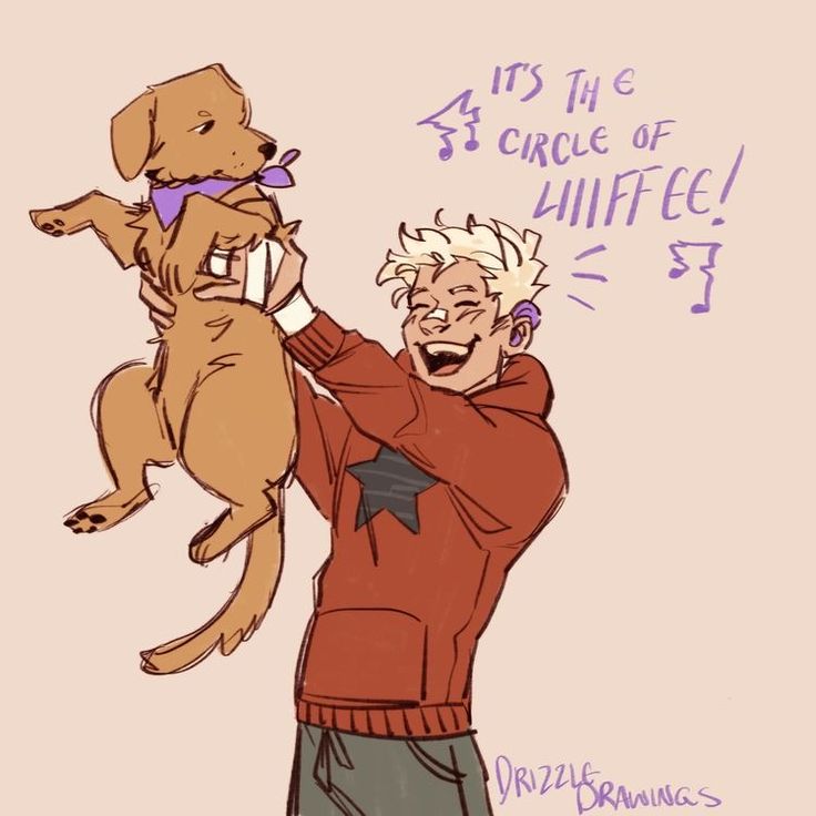 a drawing of a man holding a dog up to his face with the caption, it's the fourth circle of awful