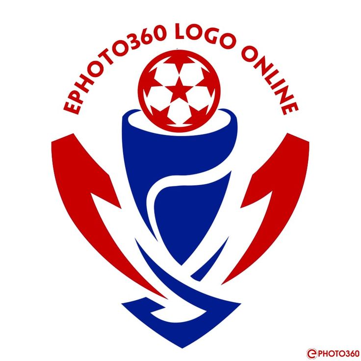 the logo for the soccer team, which is red and blue with stars on it