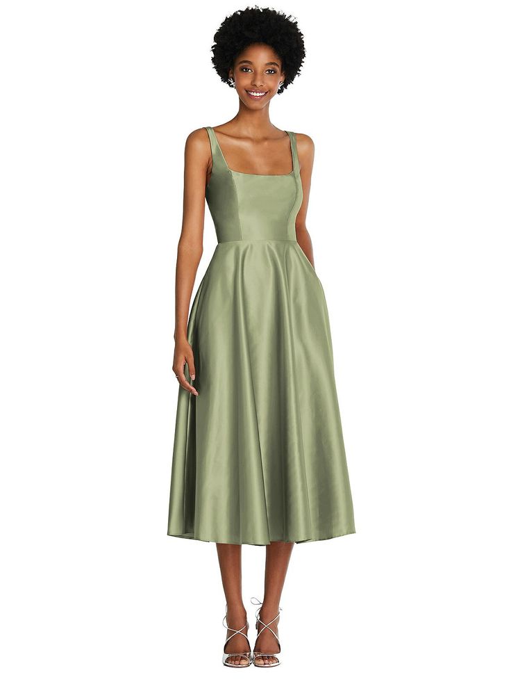 Bridesmaid dresses and formal gowns; plus perfectly color-matched accessories including men's ties. View the collection, locate a retailer. Beautiful Bridesmaid Dresses Classy, Satin Tea Length Bridesmaid Dress, Sage Midi Bridesmaid Dresses, Satin Sage Green Bridesmaid Dresses, Green Formal Outfit, Minimalist Bridesmaid Dress, Green Classy Dress, Sage Green Dress Formal, Green Graduation Dress