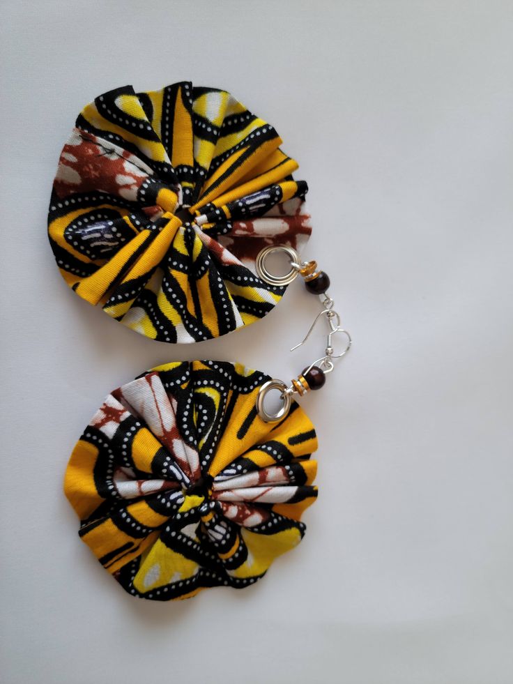 African Cloth Earrings Handmade Cloth Earrings Diy, Handmade Yellow Plug Earrings As Gift, Handmade Yellow Drop Hoop Earrings, Ankara Earrings Diy, African Earrings Handmade, Photoshoot Accessories, Kitenge Earrings, Ankara Earrings Handmade, African Earrings Handmade The Afropolitan Shop