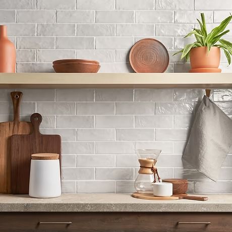 the kitchen counter is clean and ready for us to use