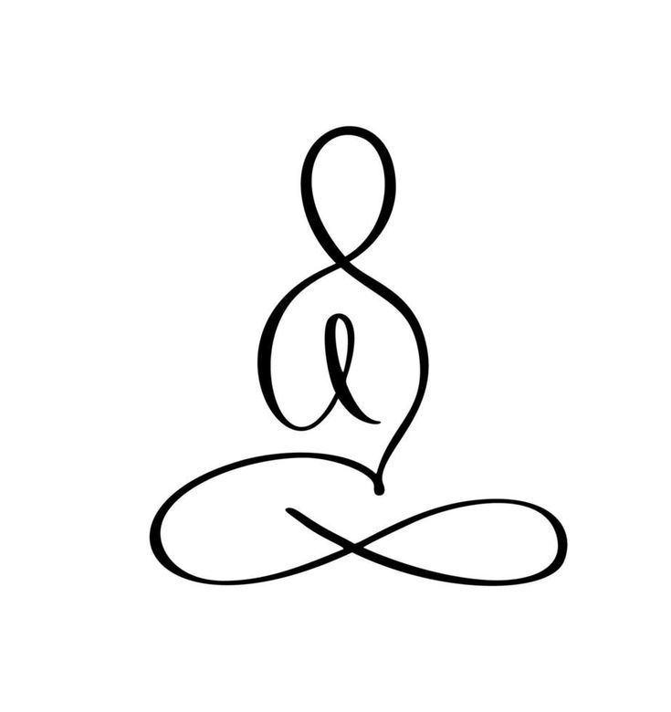 a black and white line drawing of a person in the middle of a yoga pose