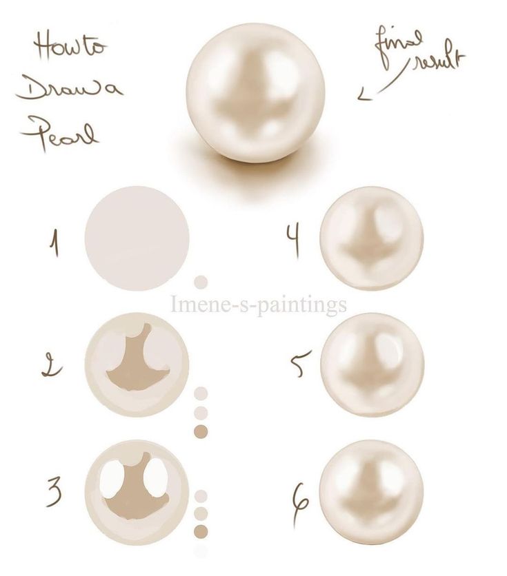 how to draw pearls in different shapes and sizes, with instructions for each pearl on the bottom