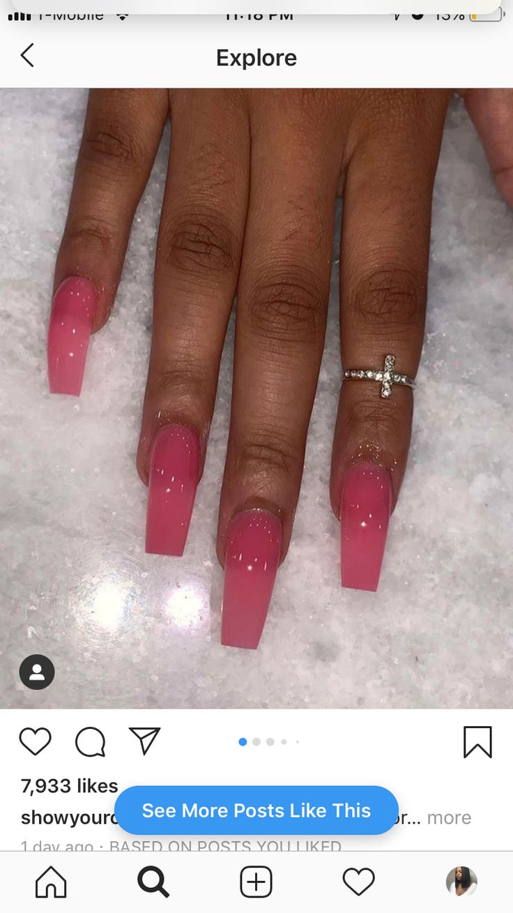 Long Acrylic Nails Coffin, Pink Acrylic, Pink Nail, Pink Acrylic Nails, Square Acrylic Nails, Fire Nails, Coffin Nails Designs, Dream Nails, Pretty Acrylic Nails