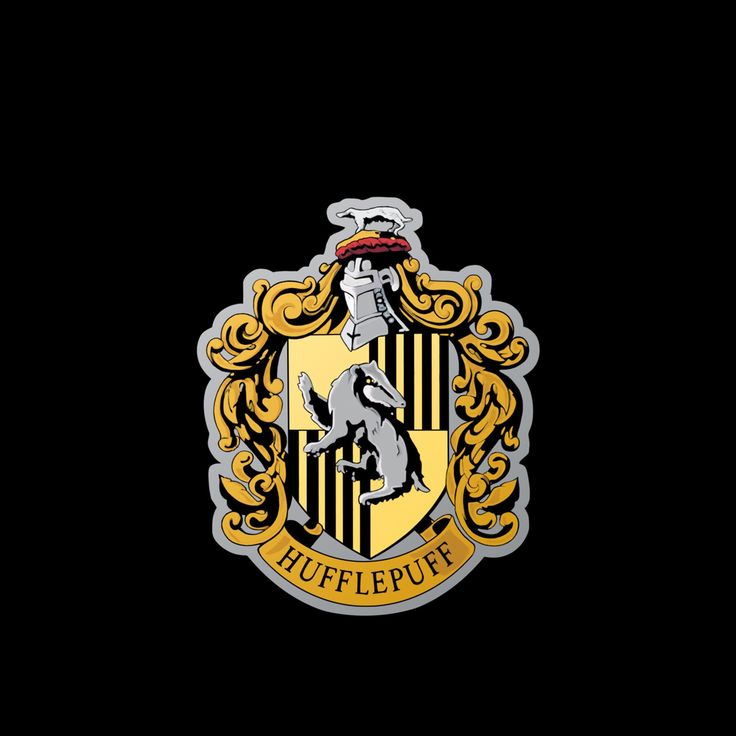 the hog potter crest on a black background