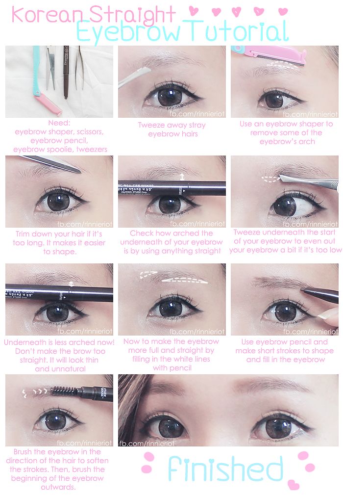 Korean Straight Eyebrow Tutorial! Korean Eyebrows, Korean Natural Makeup, Straight Eyebrows, Best Makeup Tutorials, Eyebrow Shaper, Korean Makeup Tutorials, Ulzzang Makeup, Best Eyebrow Products, Eyebrow Gel