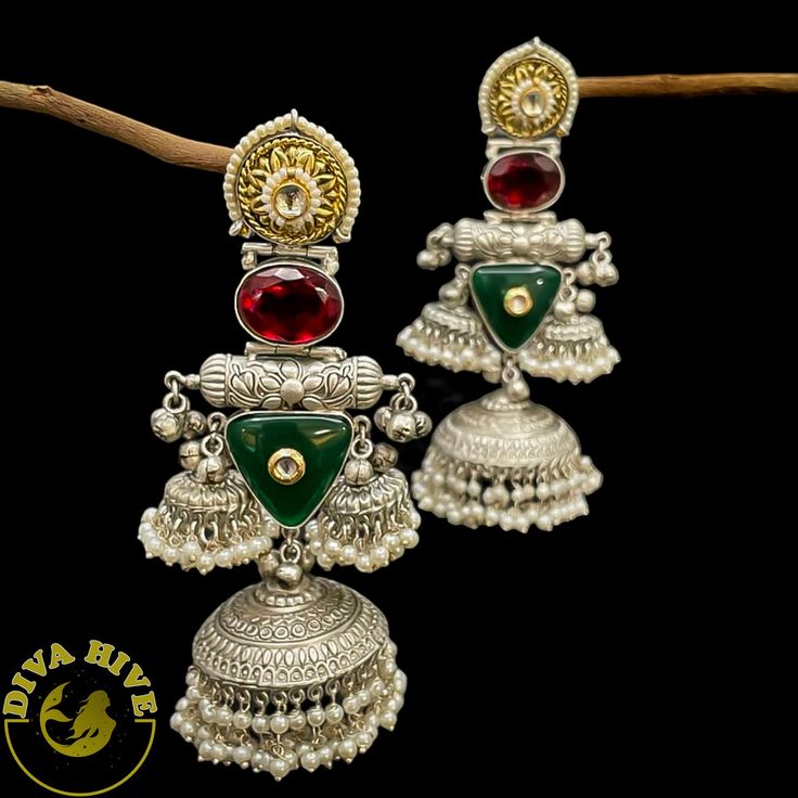 Gorgeous Long jhumka in brass plating with 92.5 silver Polished . Ready to ship from New Jersey , United StatesMetal: Brass Polish: Silver PolishedSize: Long Nickel FreePerfect for all occasion(Party, Wedding ,Engagement)HancraftedReady to ship from New Jersey , United StatesHighest quality and craftsmanship Traditional Dual-tone Danglers, Navratri Ceremonial Tilla Danglers, Tilla Danglers For Ceremonial Navratri, Festive Jhumkas With Intricate Design For Rituals, Heavy Jhumkas For Rituals And Festivals, Festive Fusion Kundan Jhumkas, Silver Cutdana Jhumkas For Celebration, Chandbali Ritual Jhumkas, Fusion Style Jhumkas For Navratri Celebration